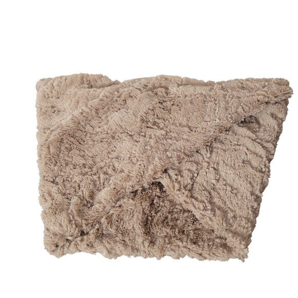 Plush Infinity Scarf Womens Faux Fur Soft Cozy Beige Winter Accessory - Picture 12 of 13